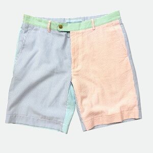 F&G Tech Seersucker Colorblock Golf Shorts W36
